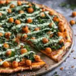Barbecue Chickpea Pizza with Crispy Kale + Cilantro Lime Aioli