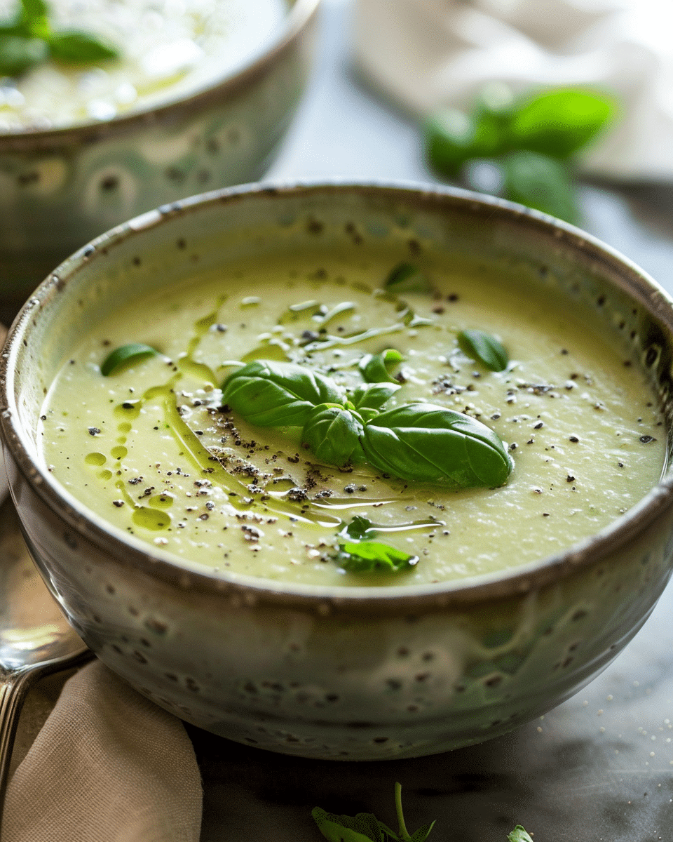 Easy Creamy Zucchini Basil Soup