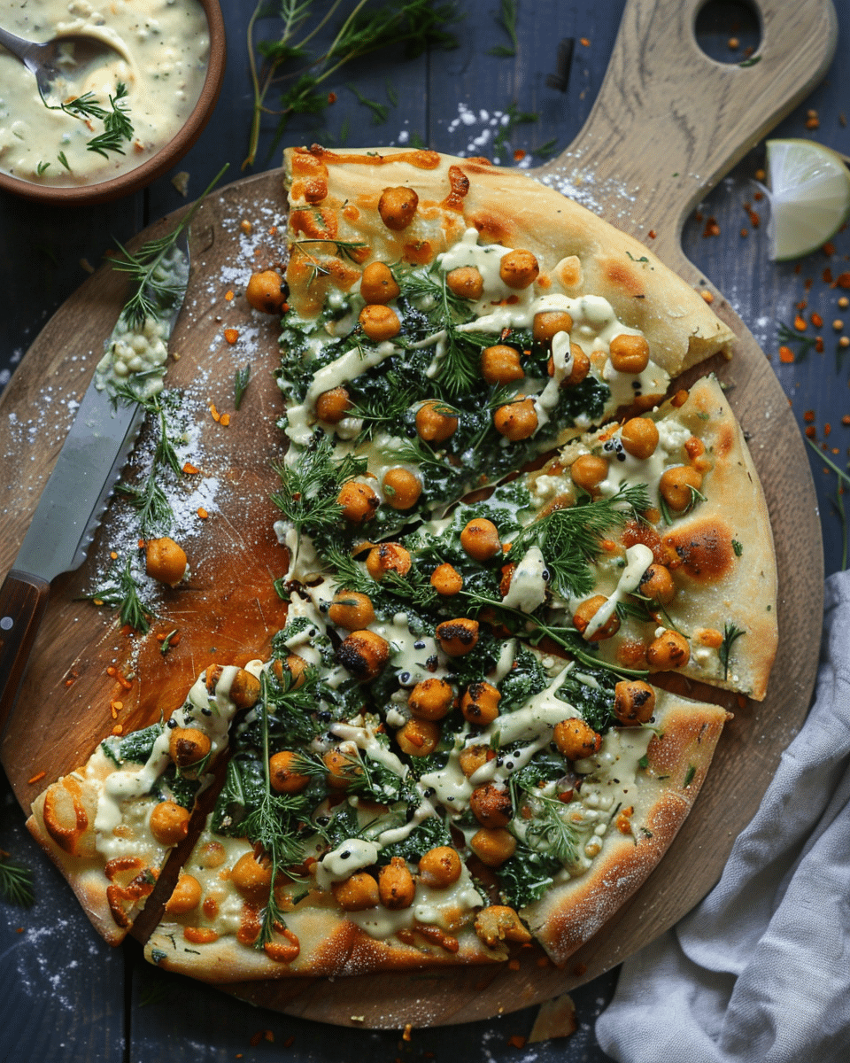 Barbecue Chickpea Pizza with Crispy Kale + Cilantro Lime Aioli