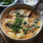 Thai Red Curry Potsticker Soup