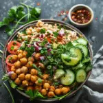 Moroccan Chickpea Bowls with Herb Tahini Sauce