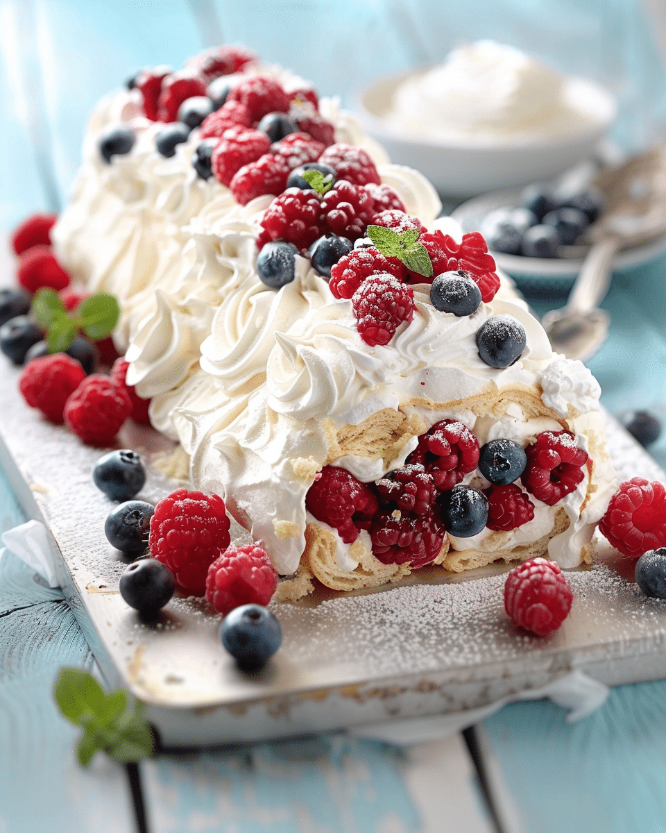 Meringue Roulade with Summer Berries