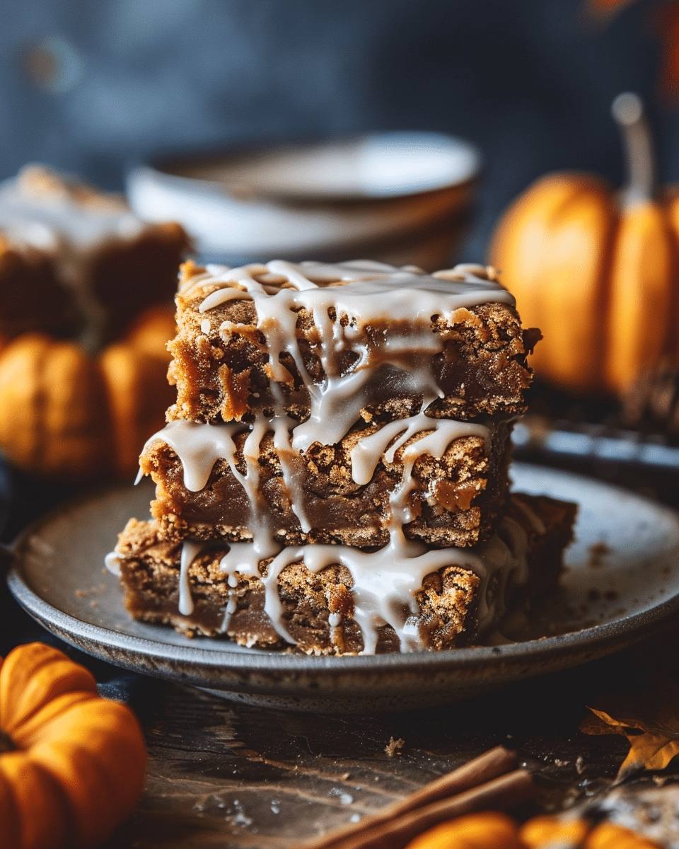 Pumpkin Butter Blondies with Maple Glaze