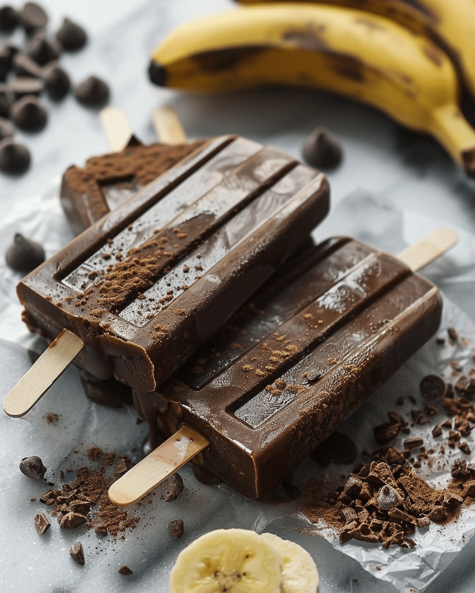Chocolate Banana Sunbutter Popsicles (Vegan)