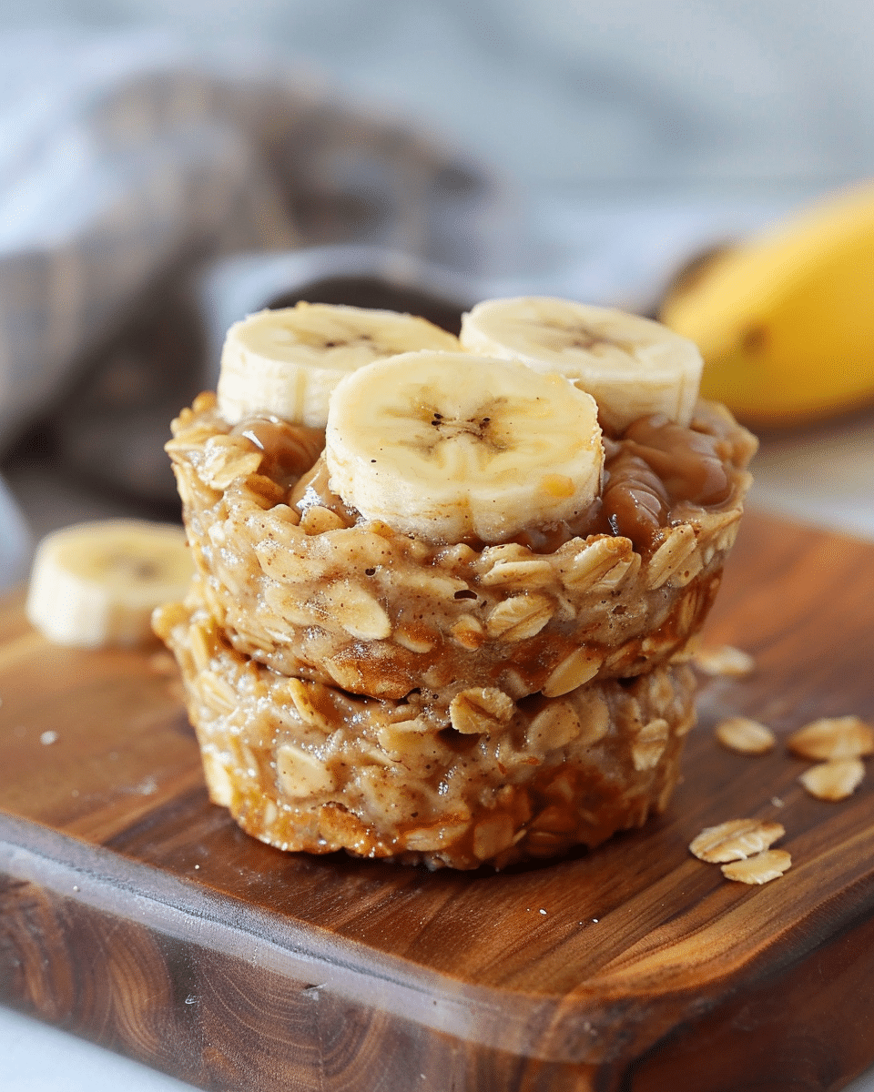 Banana Peanut Butter Baked Oatmeal Cups