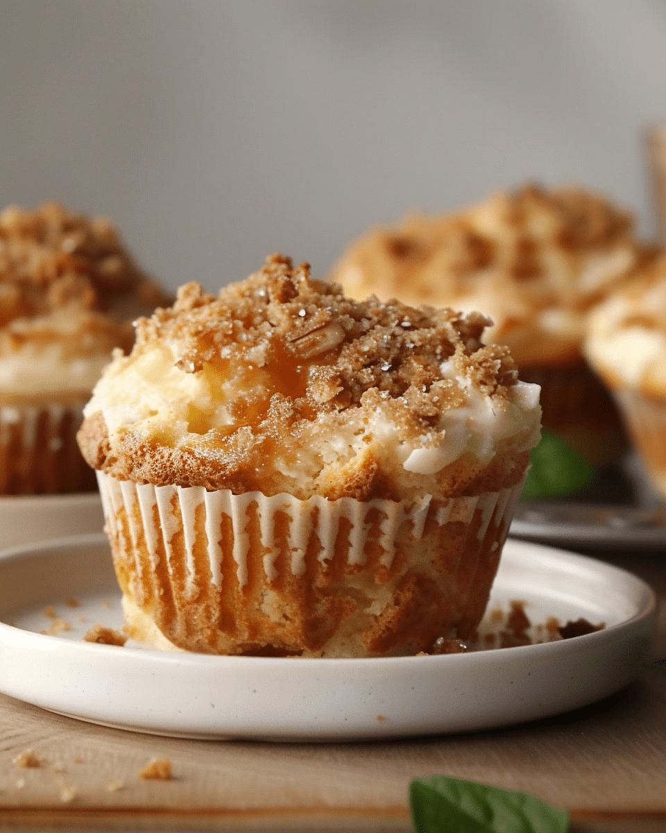 Apple Crisp Cheesecake Muffins