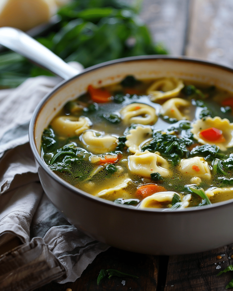Broccoli Rabe and Tortellini Soup