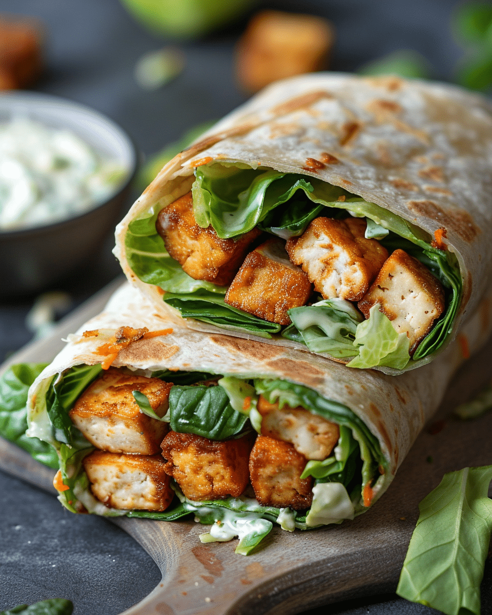 Crispy Tofu Caesar Wraps