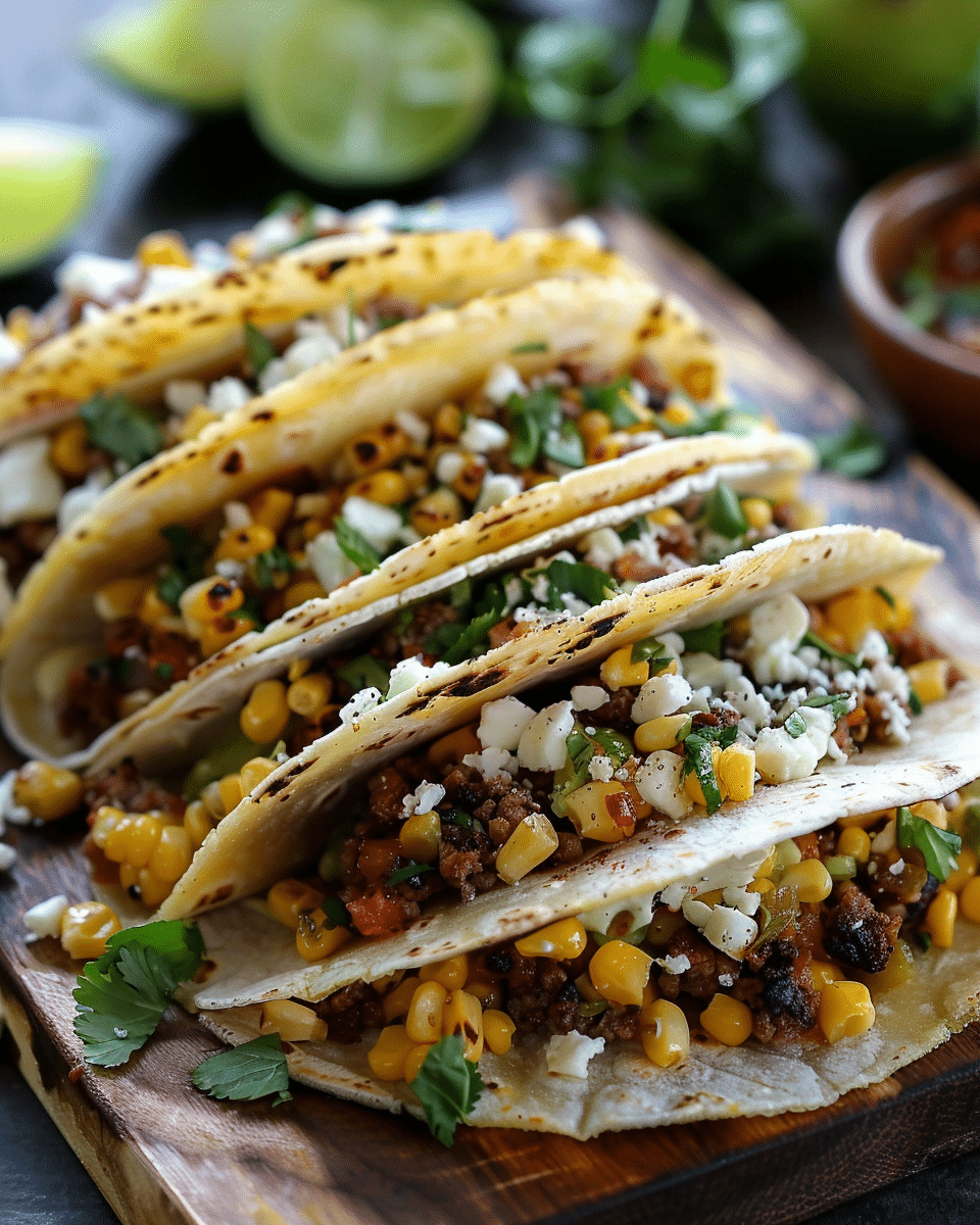 Street Corn Smash Burger Tacos