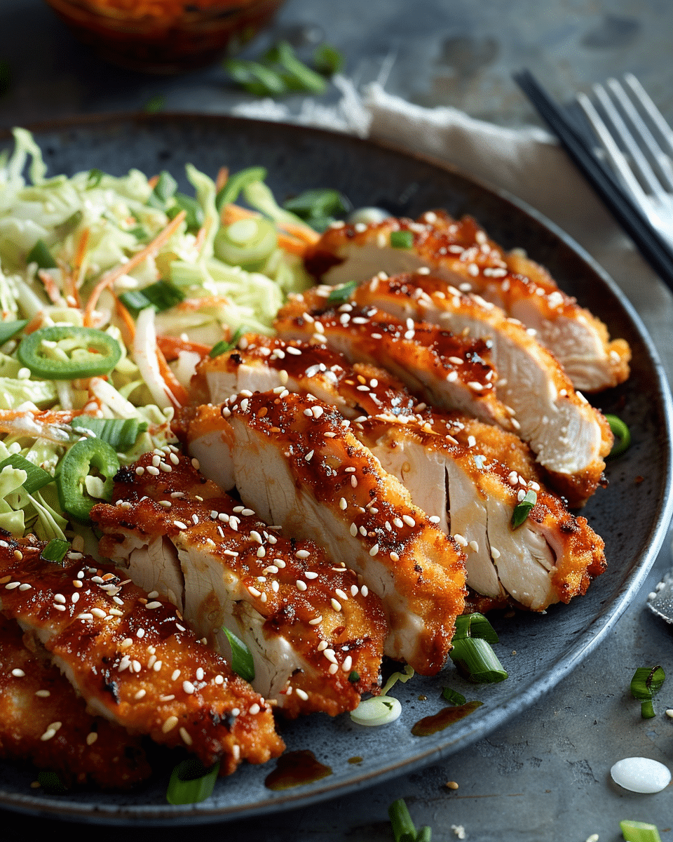 Chicken Katsu with Asian Cabbage Salad
