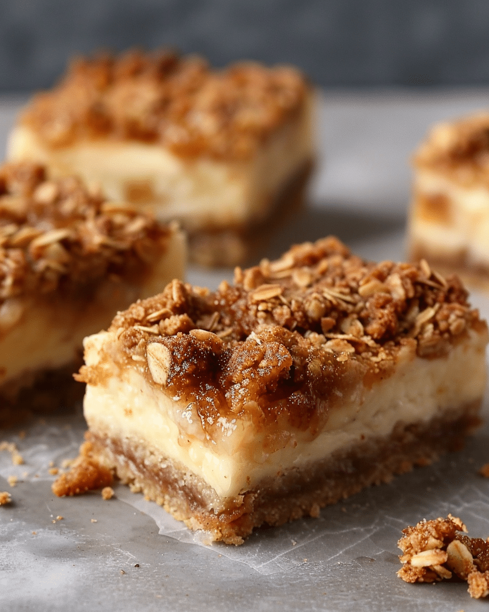 Apple Crisp Cheesecake Bars