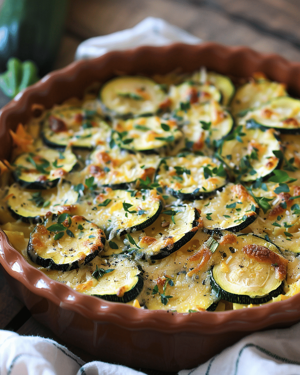 Keto Scalloped Zucchini