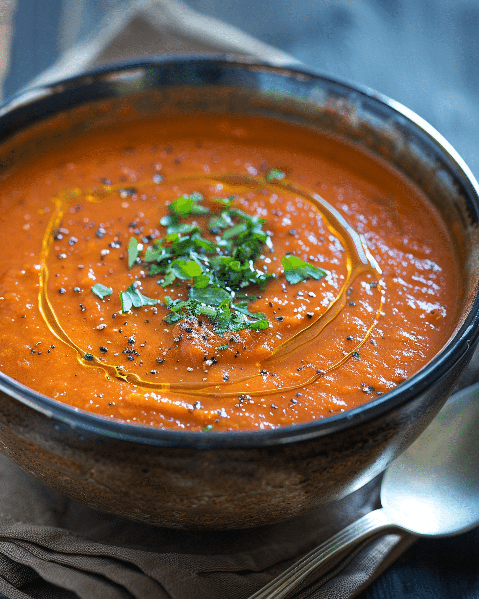 Creamy Roasted Garlic and Tomato Soup