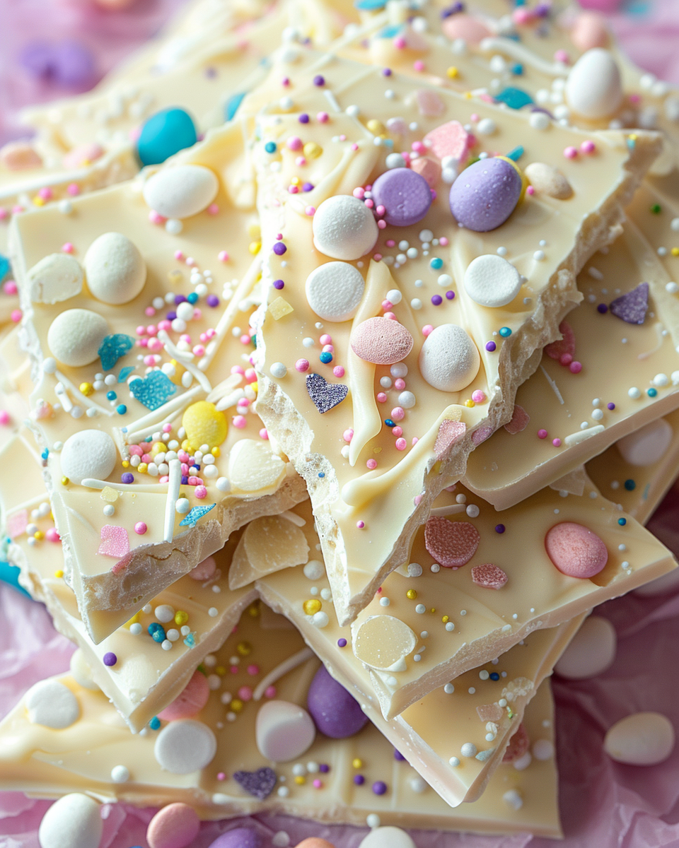 Easy White Chocolate Easter Bark
