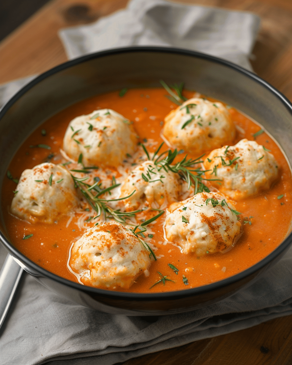 Creamy Tomato Soup with Cheddar Bay Dumplings