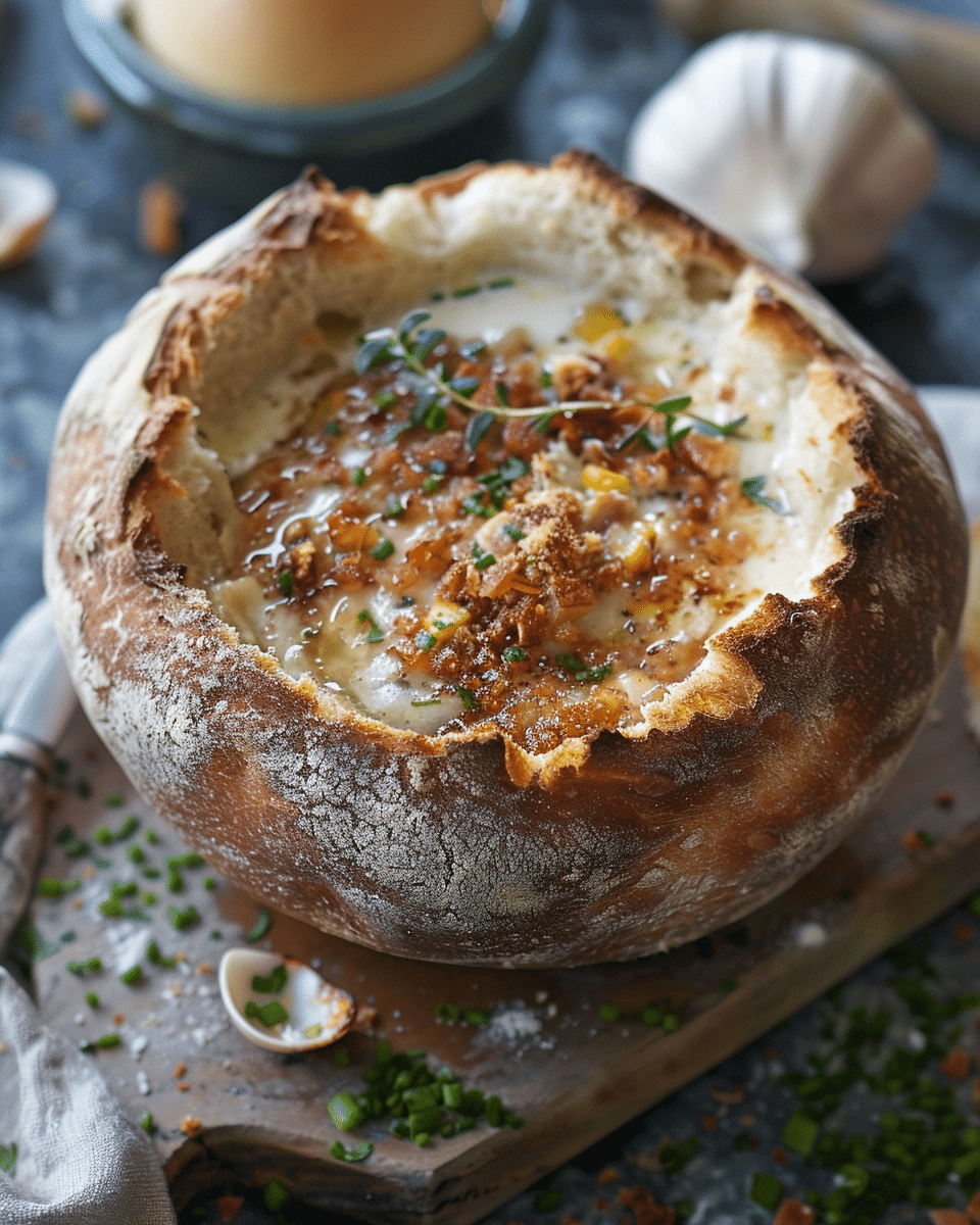 San Francisco Clam Chowder (in a Sourdough Bread Bowl)