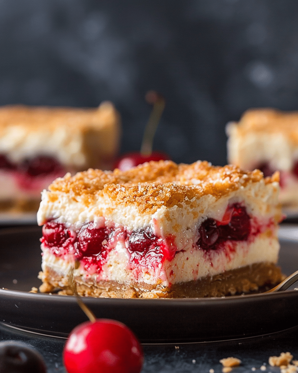 Cherry Churro Cheesecake Bars