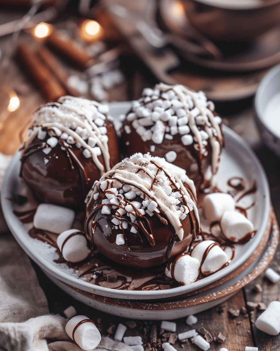Shiny Hot Chocolate Bombs With Marshmallows