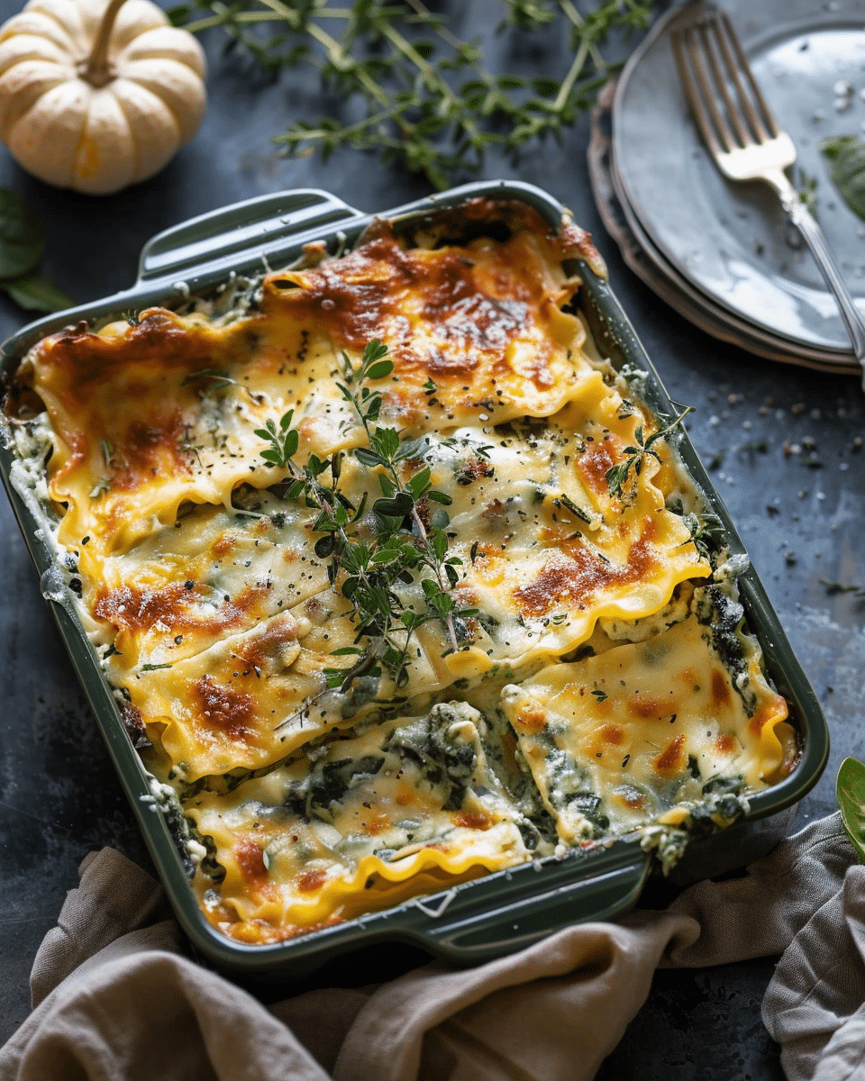 Vegetarian Spinach Pumpkin Lasagna