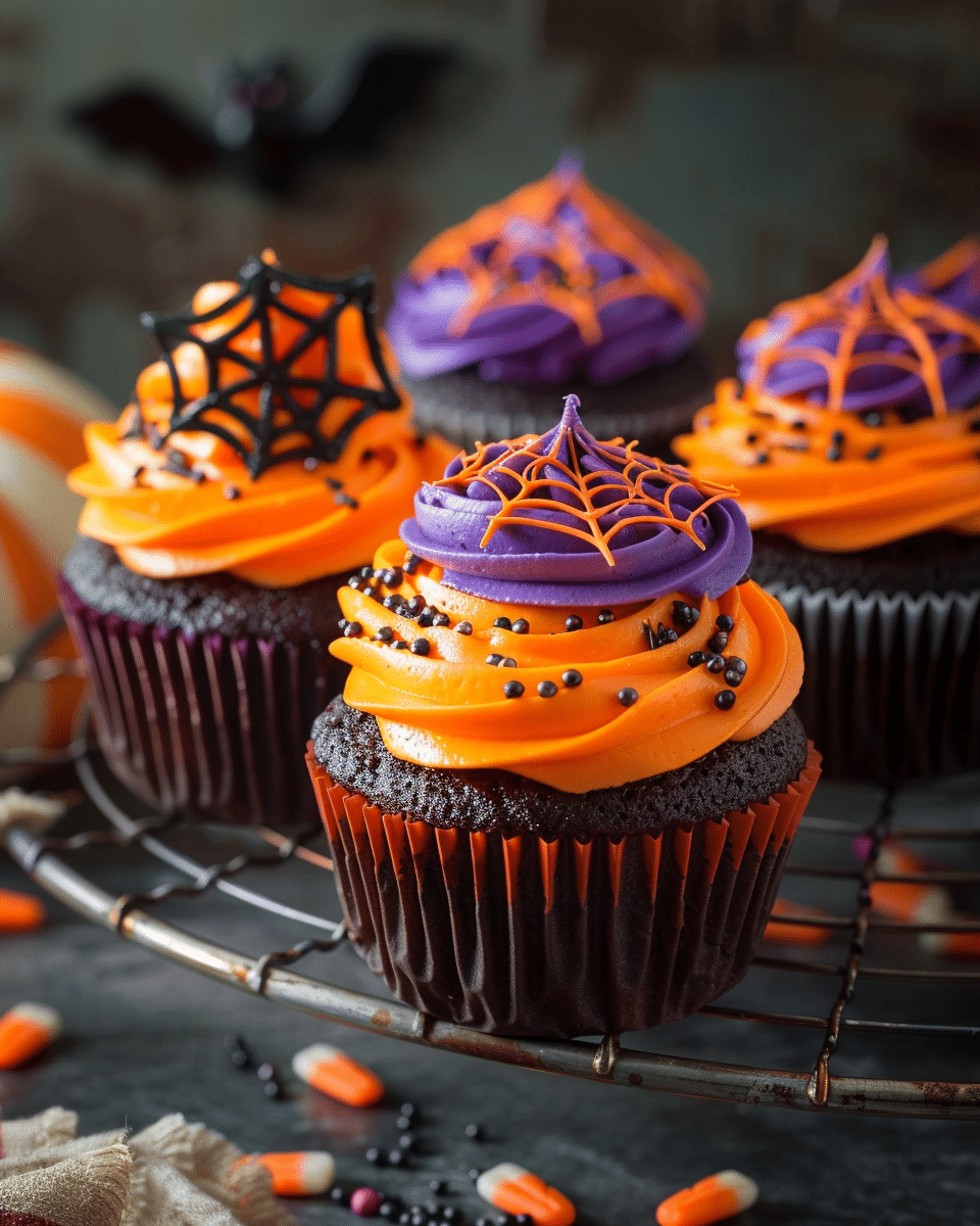 Easy Decorated Halloween Cupcakes