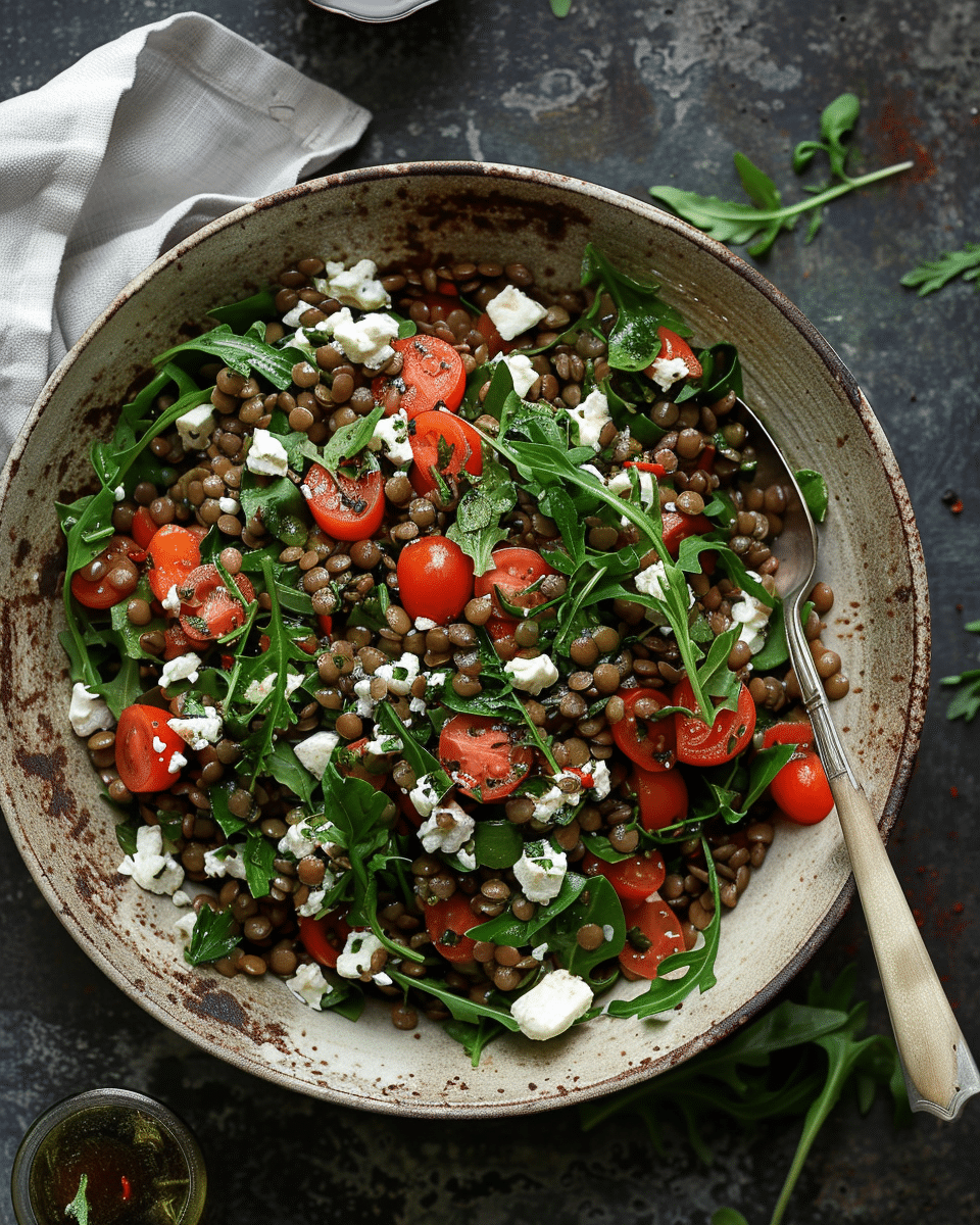 Lentil Salad Recipe With Herbed Goat Cheese and Balsamic Vinaigrette