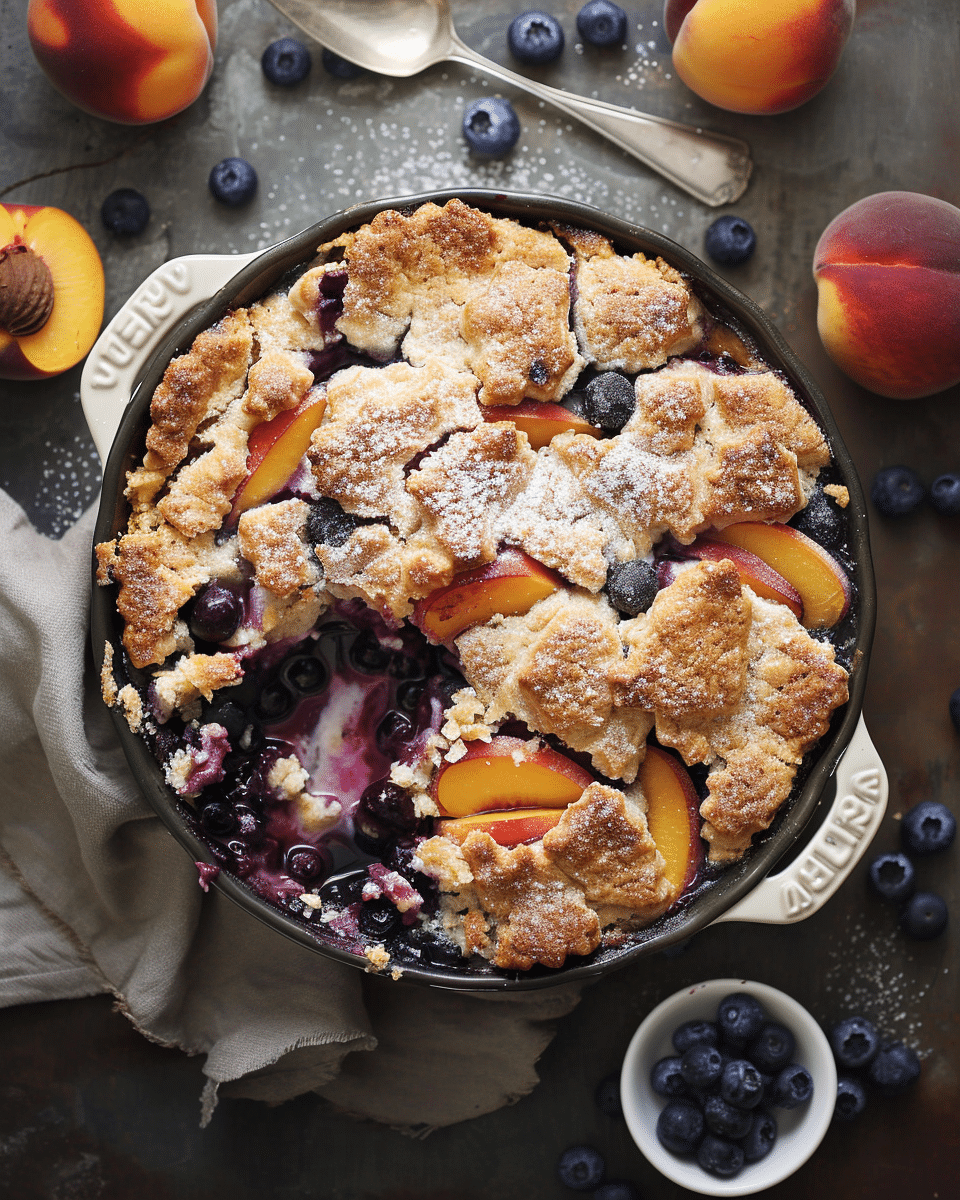 Peach Blueberry Cobbler