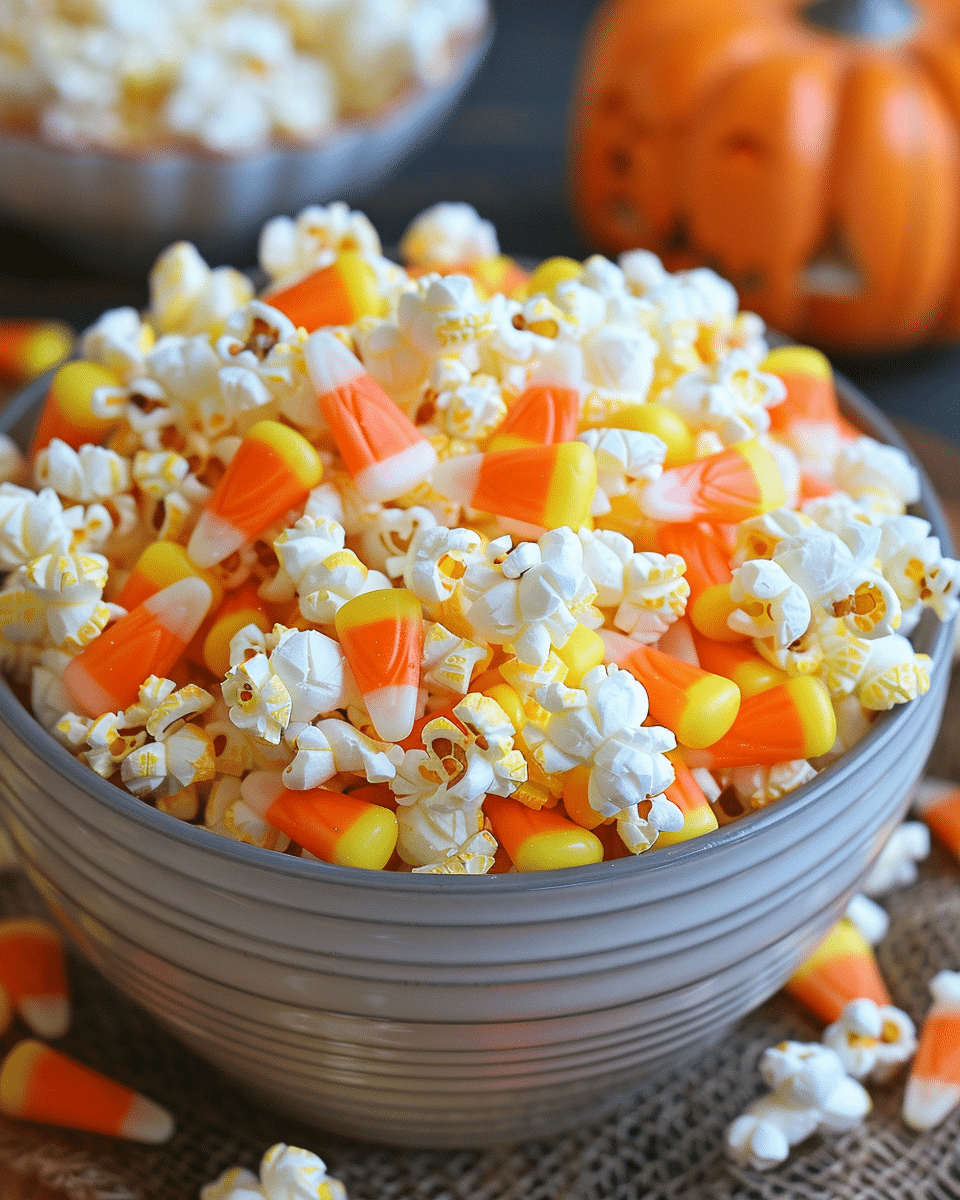 Candy Corn Halloween Popcorn