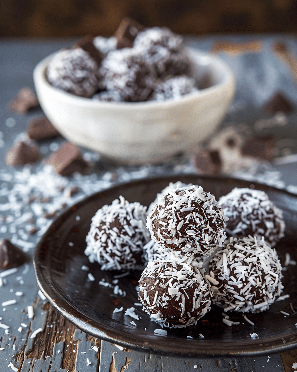 Dark Chocolate Coconut Balls