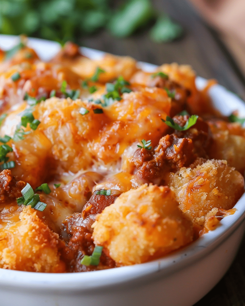 Crock Pot Chili Cheese Tater Tot Casserole