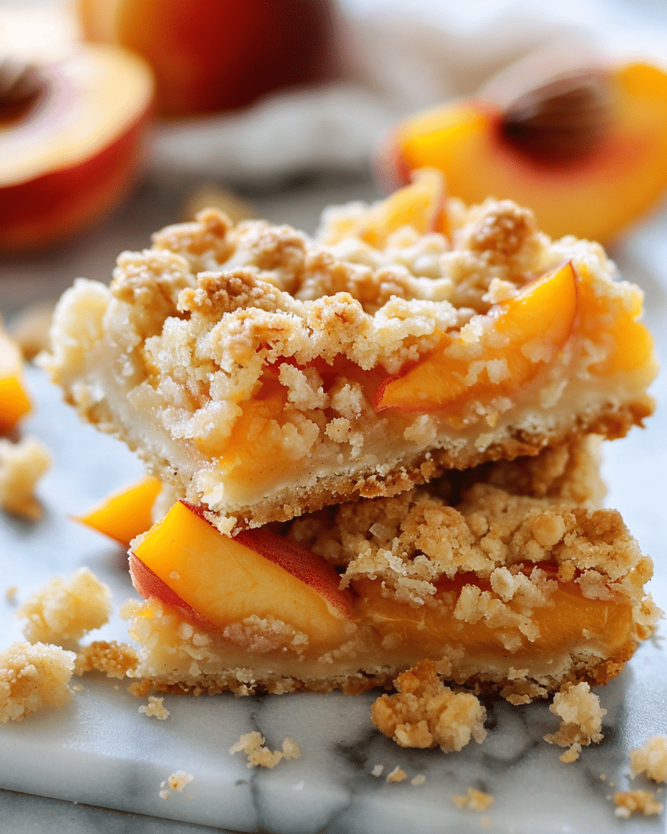Fresh Peach Crumb Bars Recipe