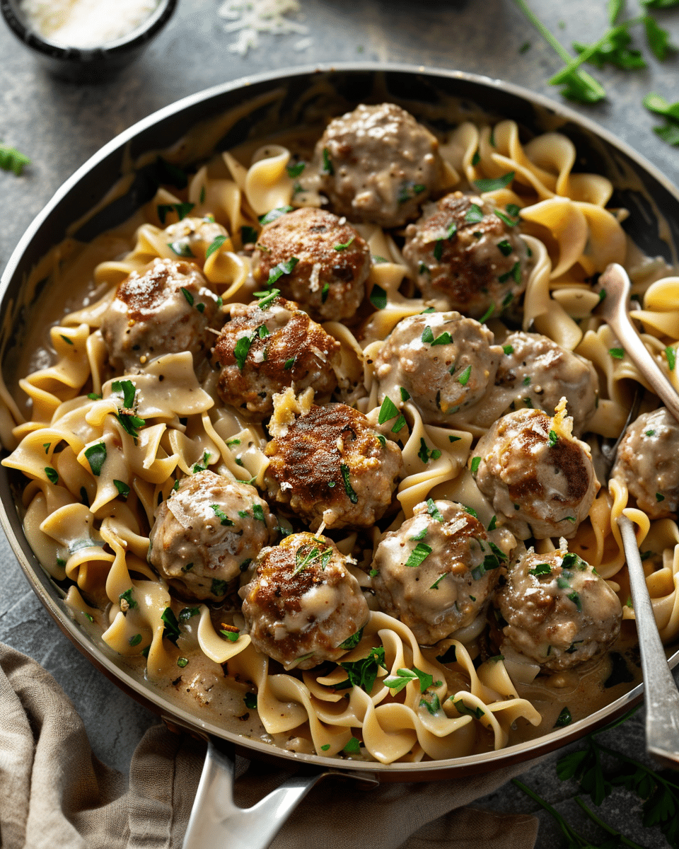 Swedish Meatballs with Egg Noodles