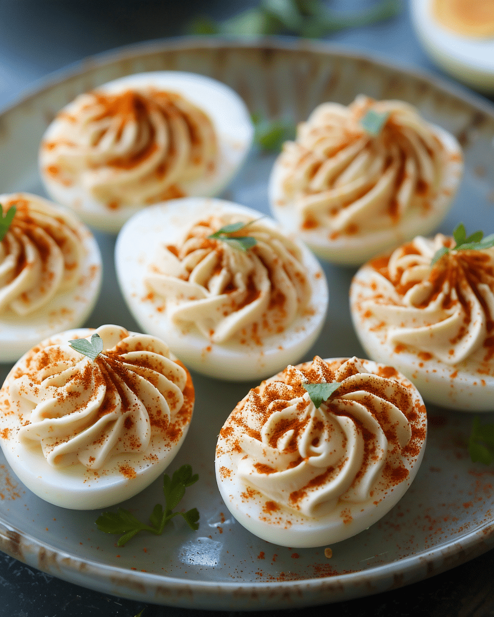 Spooky Spiderweb Deviled Eggs