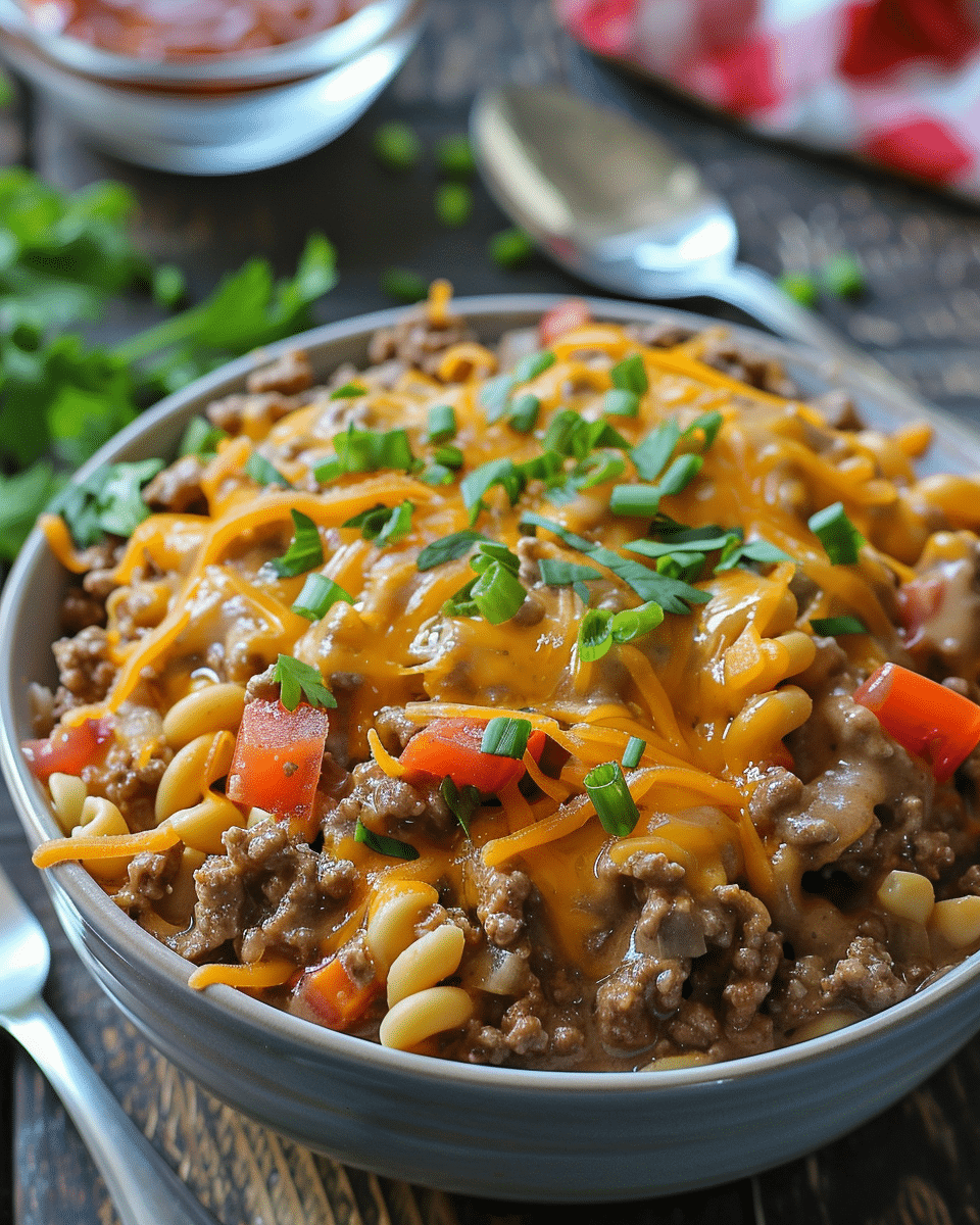 Crock Pot Cheeseburger Helper