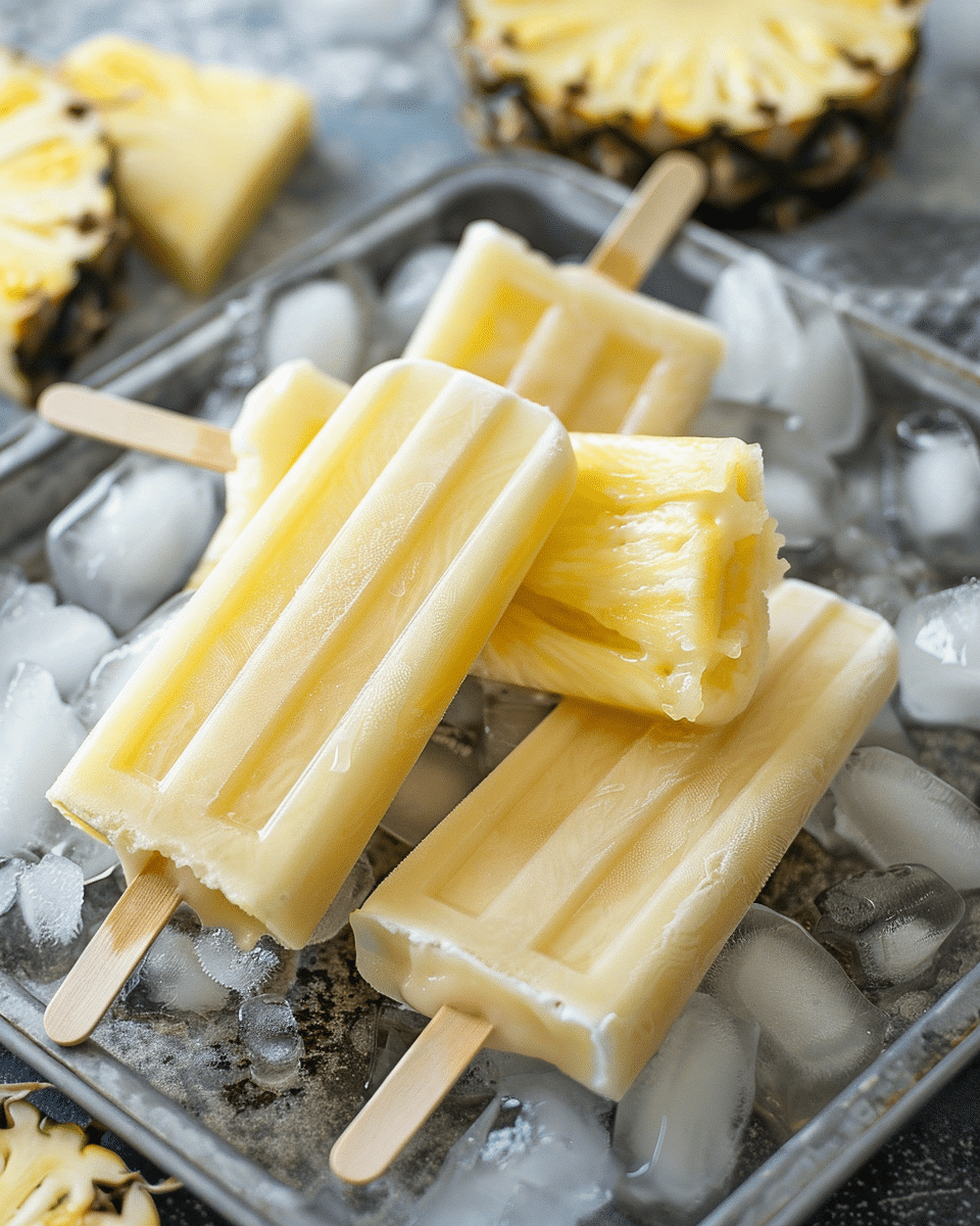 Vanilla Pineapple Popsicles Recipe