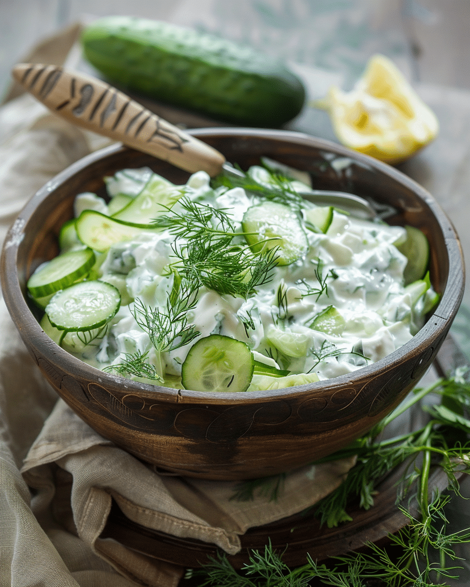 Cucumber Yogurt Salad Recipe (Khyar bi Laban)