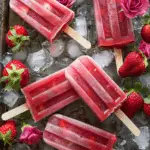 Strawberry Rose Popsicles