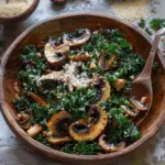 Glazed King Trumpet Mushroom Recipe With Kale Salad & Maple Tahini Dressing