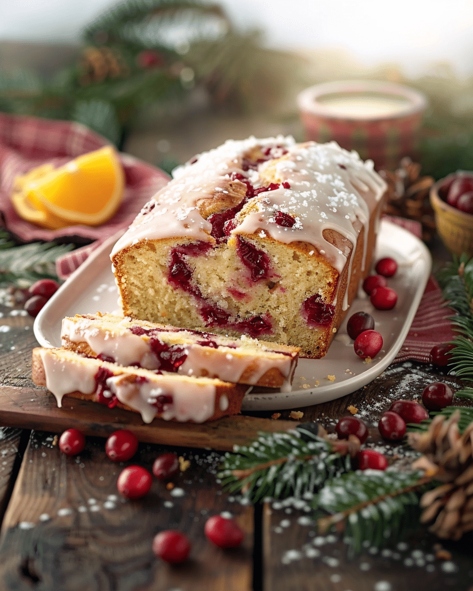 Cranberry Bread with Orange Glaze