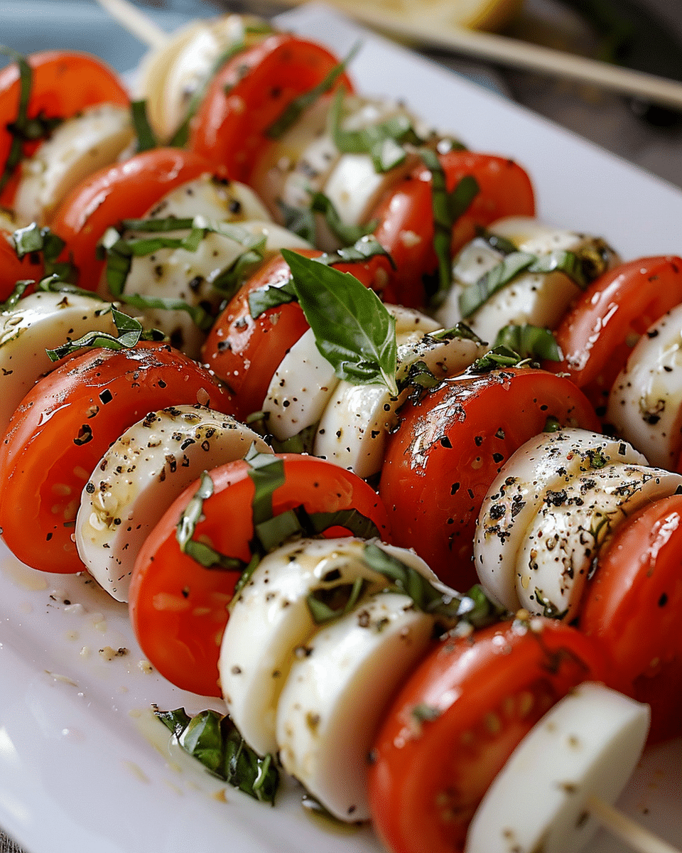 Easy Caprese Appetizer Skewers – A Fresh and Delicious Party Favorite