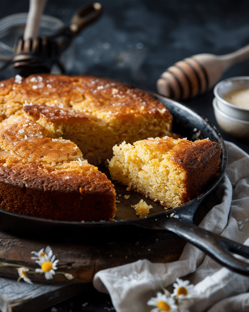 Sweet Skillet Honey Cornbread Recipe