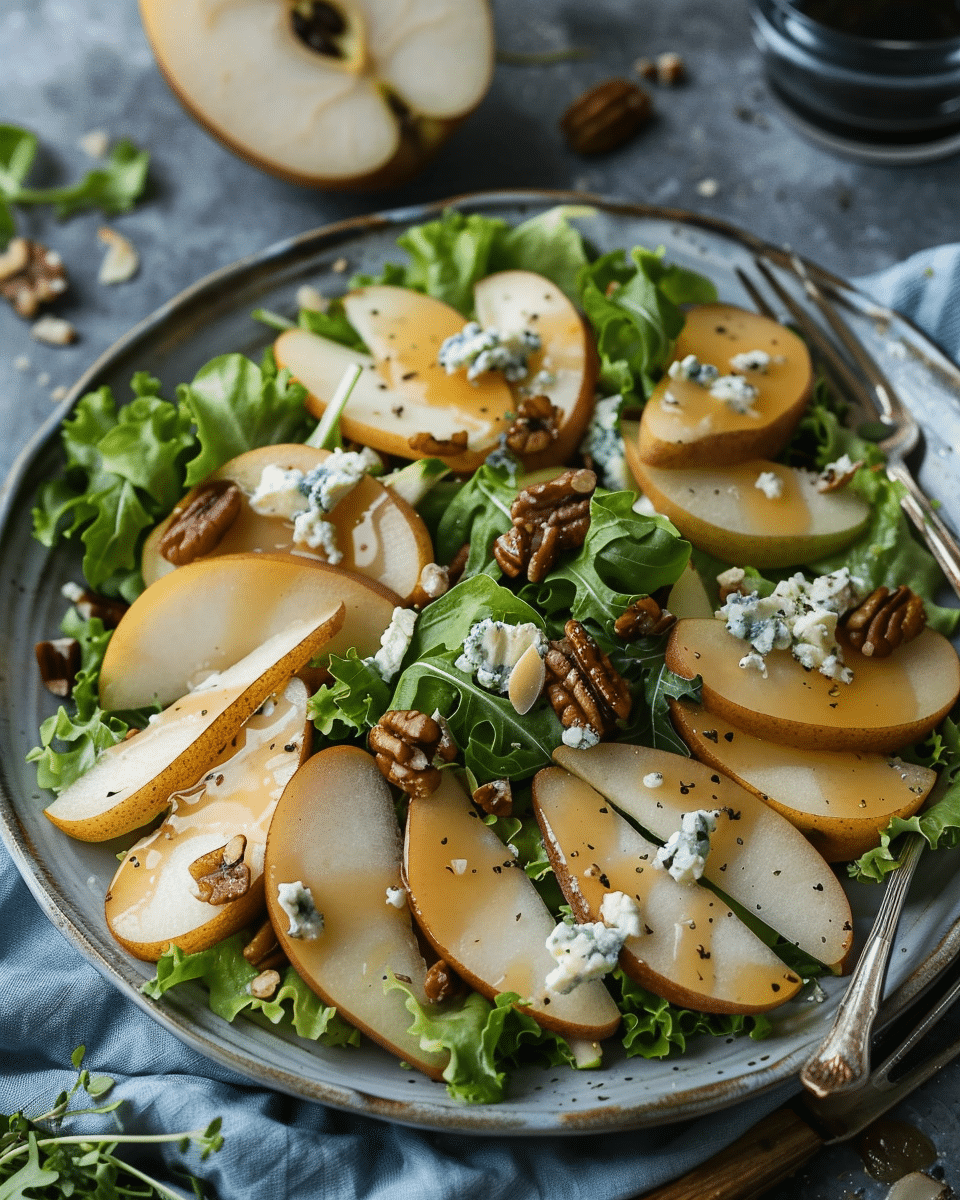 Pear & Gorgonzola Salad – A Fresh, Sweet, and Savory Delight