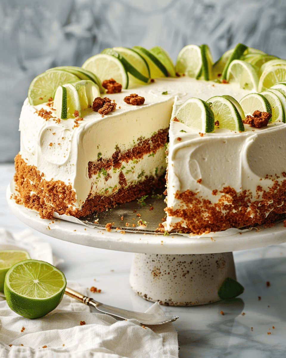 No-Bake Lime and Speculoos Cake