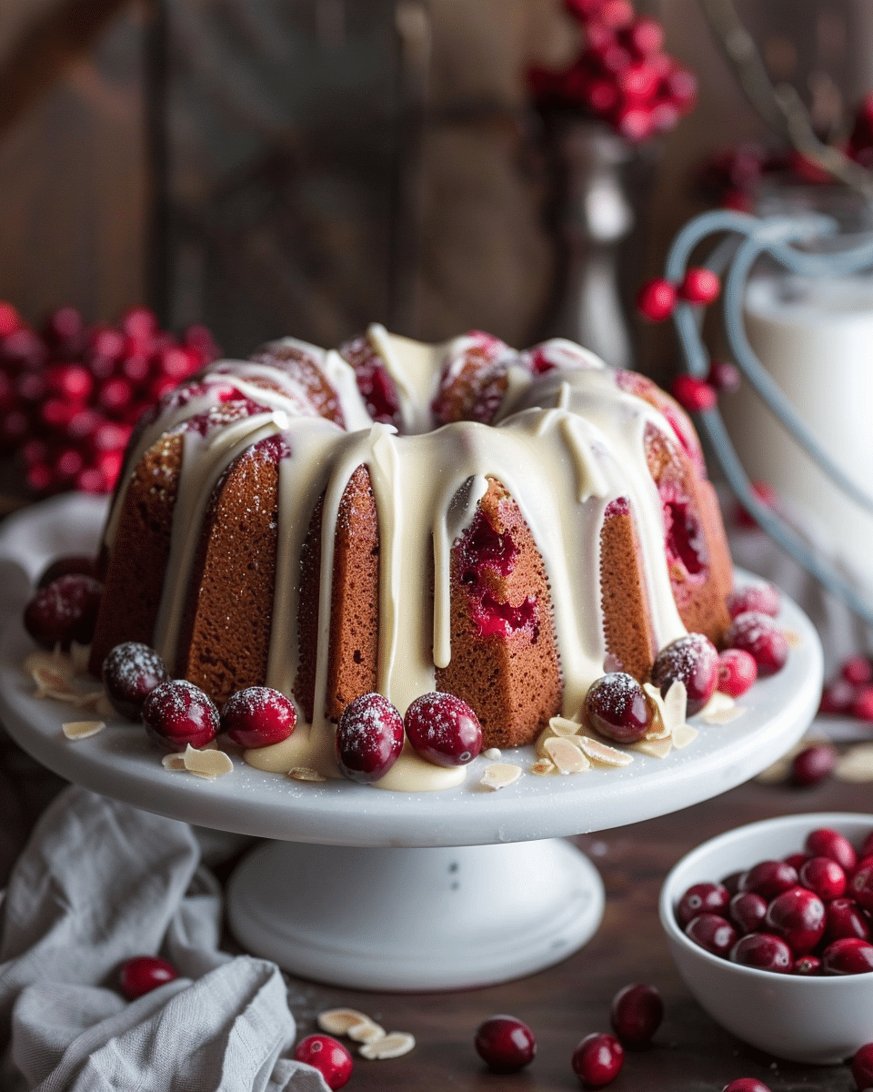White Chocolate Cranberry Bundt Cake