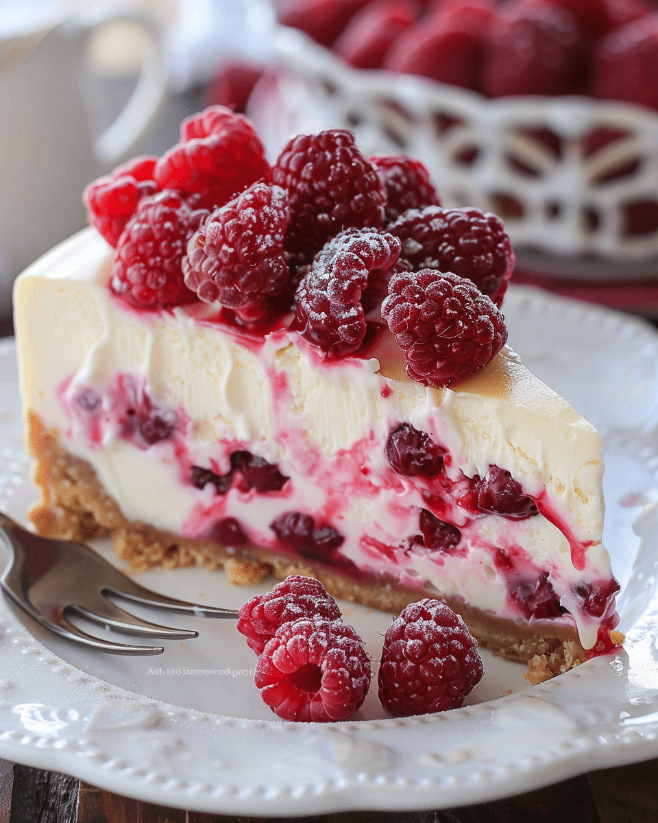 White Chocolate Raspberry Cheesecake – A Rich, Creamy, and Irresistible Dessert