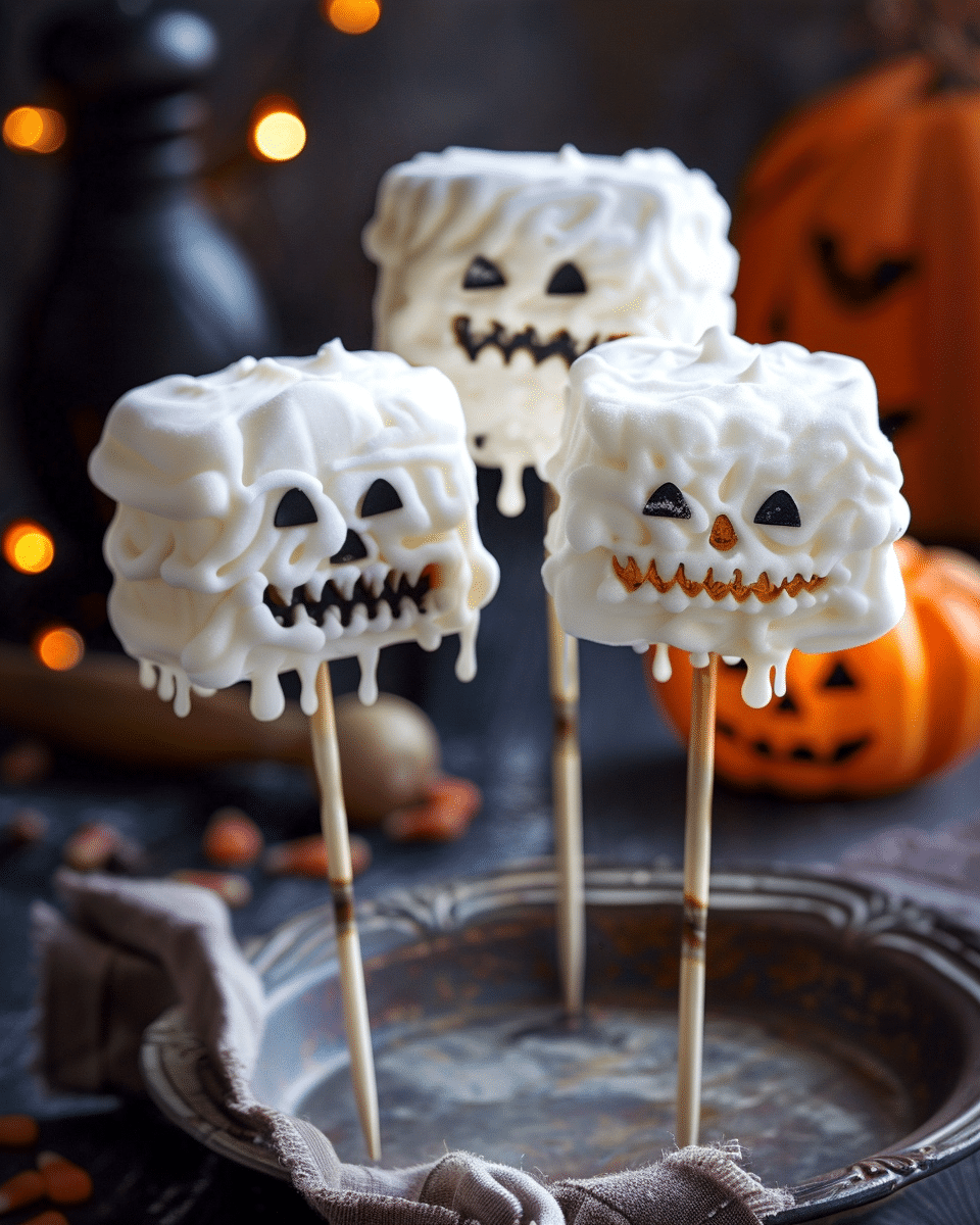 Monster Halloween Marshmallow Pops